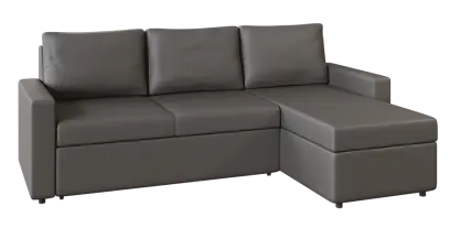 REGINA, rohová pohovka, koženka šedá